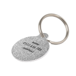 Médaillon Pour Animaux Parties scintillant argent scintille noir blanc Pe