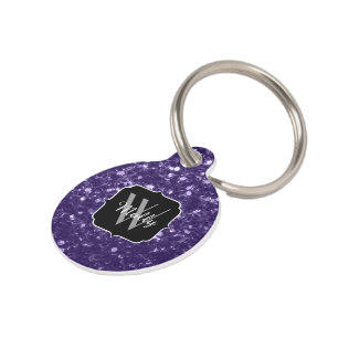 Médaillon Pour Animaux Parties scintillant violet foncé ultra violet scin