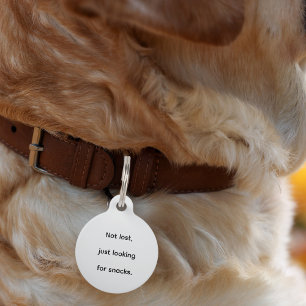 Médaillon Pour Animaux Pas Perdu, Juste à la Recherche de Friandises Drôl