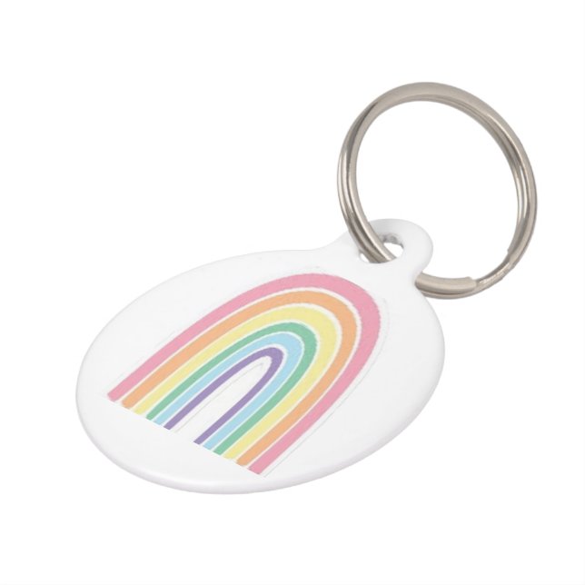 Médaillon Pour Animaux Pastel Rainbow (Côté )