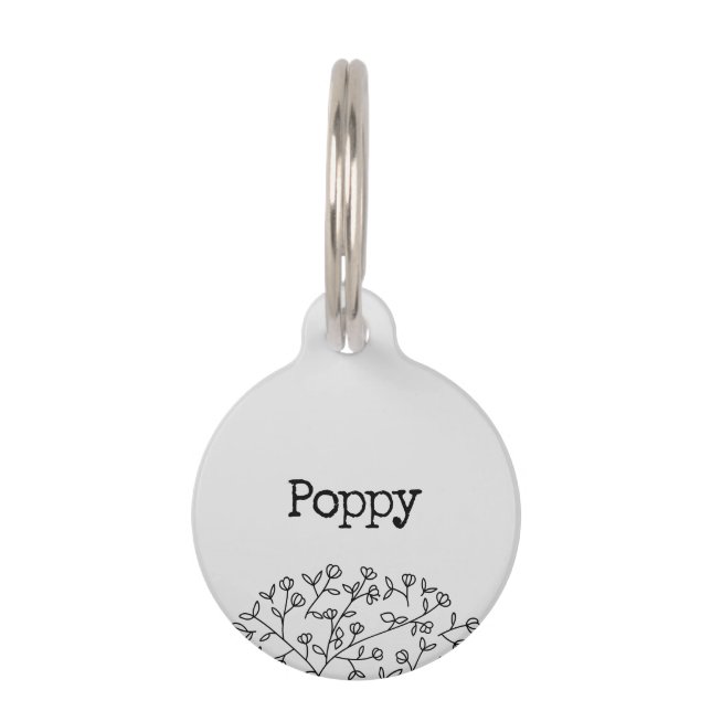 Médaillon Pour Animaux Pavot floral mou (Devant)
