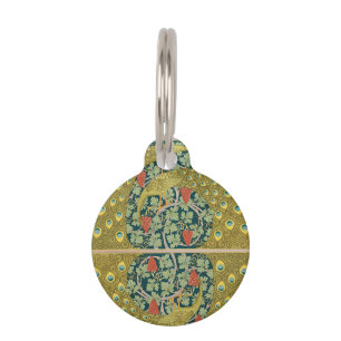 Médaillon Pour Animaux Peacock Art Nouveau Style rond design complexe