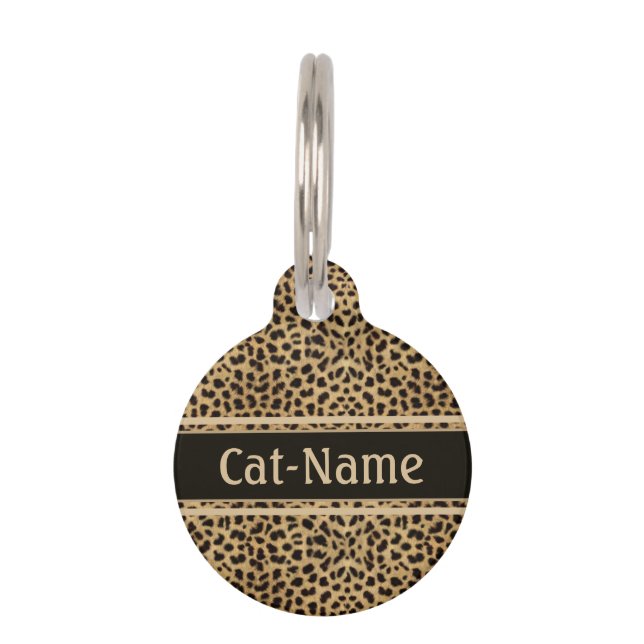 Médaillon Pour Animaux Peau de tache de léopard personnalisée (Devant)