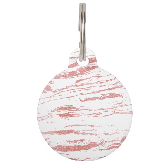 Médaillon Pour Animaux Peinture abstraite en marbre rose (Devant)