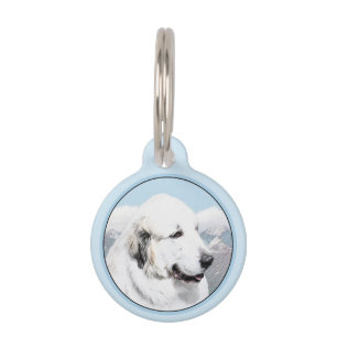 Médaillon Pour Animaux Peinture des Pyrénées - Art original du chien