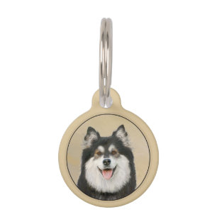Médaillon Pour Animaux Peinture Lapphund Finlandaise - Joli art original 