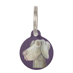 Médaillon Pour Animaux Peinture mignonne et drôle de weimaraner