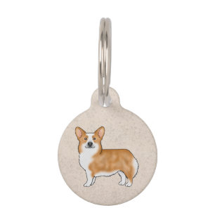 Médaillon Pour Animaux Pembroke Welsh Corgi rouge et blanc debout