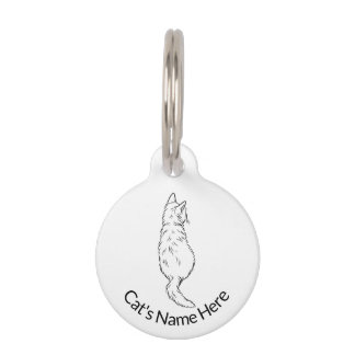 Médaillon Pour Animaux Pendentif Rond Personnalisé Vue Arrière Chat