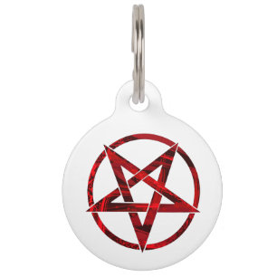 Médaillon Pour Animaux Pentagram Red Devil