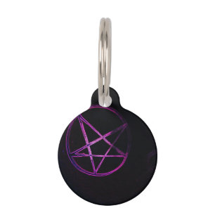Médaillon Pour Animaux pentagramme pourpre