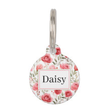 Personalized Floral Dog Tag with Name