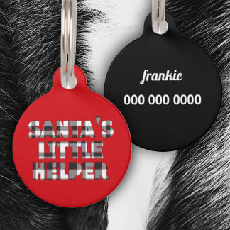 Médaillon Pour Animaux Personalized santa's little helper ID Tag