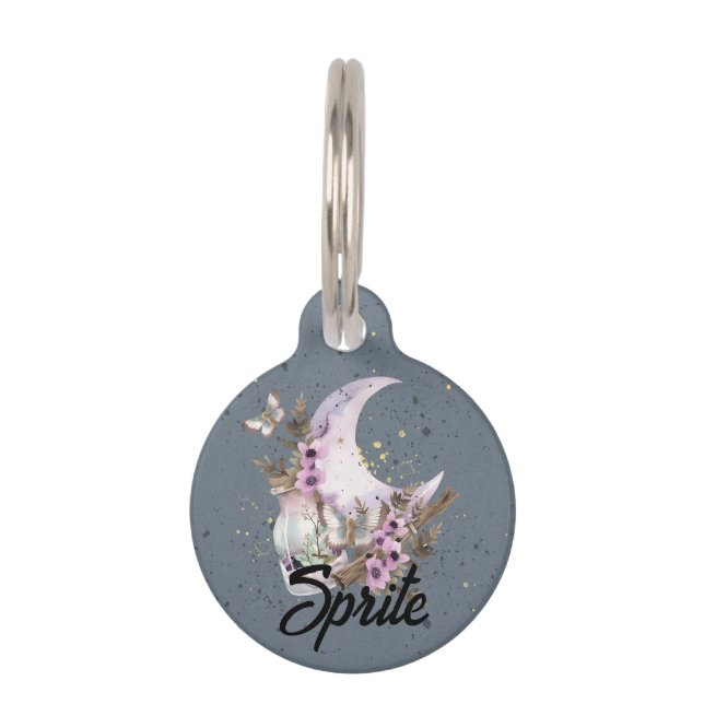 Médaillon Pour Animaux Personnalisable Lavande de Lavande de Boho (Devant)