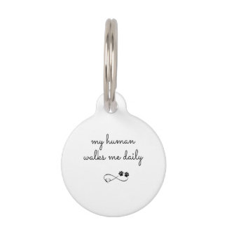 Médaillon Pour Animaux Personnalisé Mon Humain Me Marche Quotidiennement