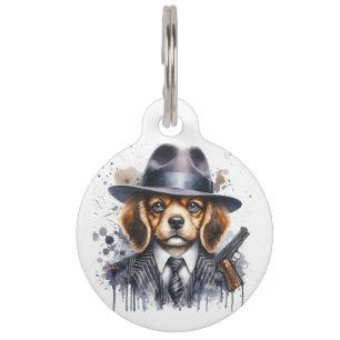 Médaillon Pour Animaux Personnaliser Gangster Costume de chien Cravate Sp