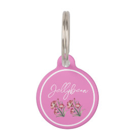 Médaillon Pour Animaux Personnaliser le nom rose
