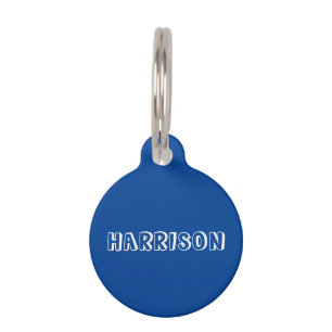 Médaillon Pour Animaux Personnaliser, personnalisation Bleu blanc chien N