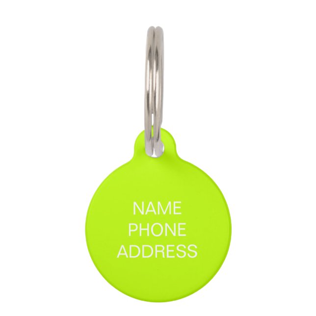 Médaillon Pour Animaux Personnaliser personnalisation chaux chien Nom ID (Devant)