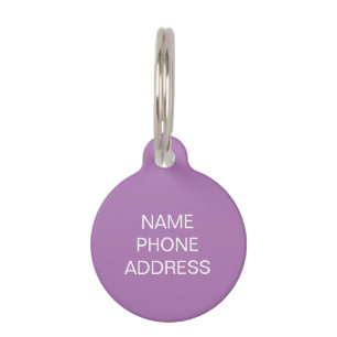 Médaillon Pour Animaux Personnaliser personnalisation lilas white dog Nom