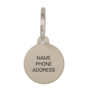 Médaillon Pour Animaux Personnaliser personnaliser beige noir chien de co