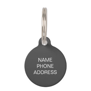 Médaillon Pour Animaux Personnaliser personnaliser chien gris foncé Nom I