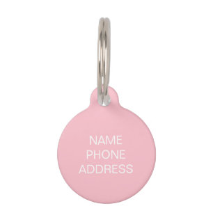 Médaillon Pour Animaux Personnaliser personnaliser chien rose Nom ID