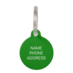 Médaillon Pour Animaux Personnaliser personnaliser chien vert Nom ID