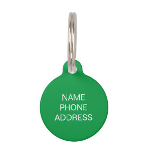 Médaillon Pour Animaux Personnaliser personnalisez le chien blanc vert No