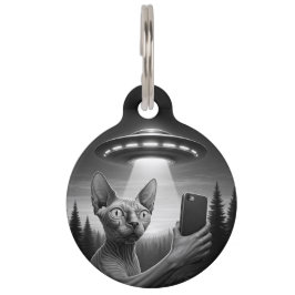 Médaillon Pour Animaux Personnaliser Sphynx Chat Drôle  Étiquette d'ident