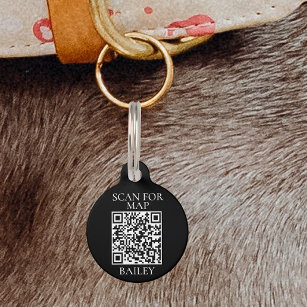 Médaillon Pour Animaux Pet Dog Cat QR Code Scan for map Address