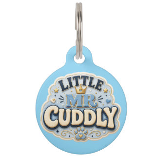 Médaillon Pour Animaux Petit Monsieur Câlin Étiquette d'identification po