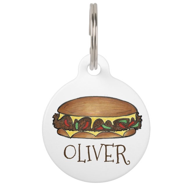 Médaillon Pour Animaux Philadelphia Philadelphia PA Fromage Steak Sandwic (Devant)