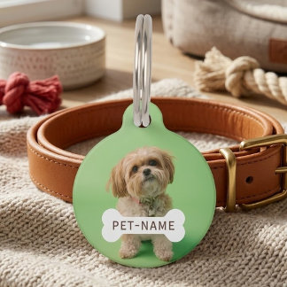 Médaillon Pour Animaux Photo personnalisé de chien de compagnie avec text