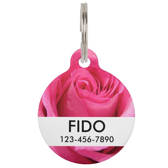 Médaillon Pour Animaux Photo Pink Rose Wedding (Devant)