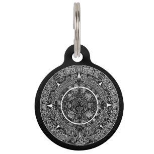 Médaillon Pour Animaux Pierre de soleil aztèque mexicaine Calendrier maya
