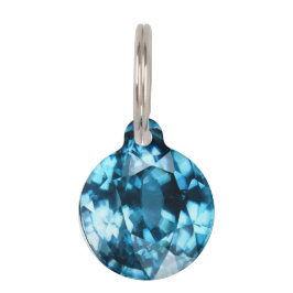 Médaillon Pour Animaux Pierre porte-bonheur bleue en cristal de décembre