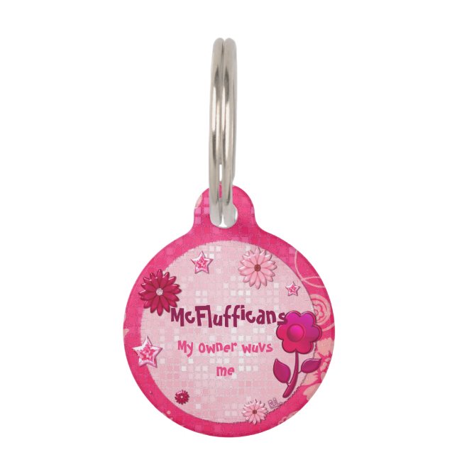 Médaillon Pour Animaux Pink at Play Jeweled ID PERSONNALISÉ (Devant)