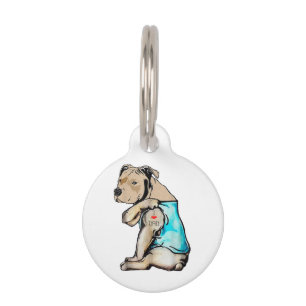 Médaillon Pour Animaux Pitbull Chien I Love Papa Tattoo drôle Famille