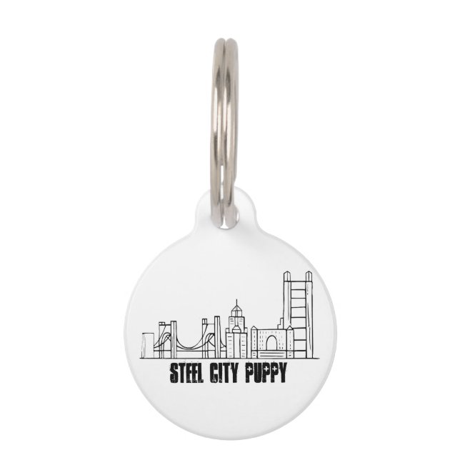 Médaillon Pour Animaux Pittsburgh Skyline (Devant)
