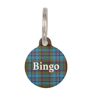 Médaillon Pour Animaux Plaid de tartan heureux d'Anderson de clan
