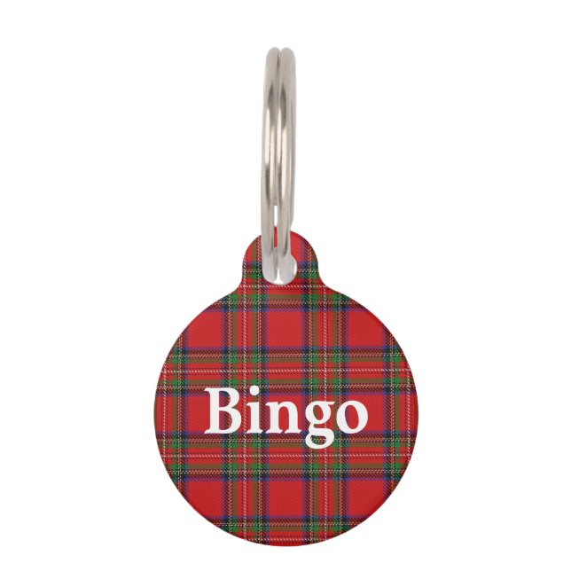 Médaillon Pour Animaux Plaid de tartan heureux de Stewart de clan (Devant)