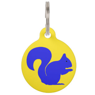 Médaillon Pour Animaux Plaque de chien personnalisée écureuil bleu fantai