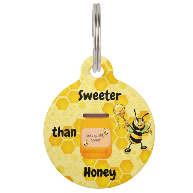 Médaillon Pour Animaux Plus doux que le miel - peigne de miel d'abeille (Devant)