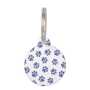 Médaillon Pour Animaux Poches de Doodle, Paws de Chien, Paws Bleus de Mar