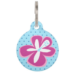 Médaillon Pour Animaux Point de polka coupé par Hawaïen de ketmie de