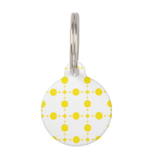 Médaillon Pour Animaux Pois Jaunes, Motif Polka Dot, Points, Pots