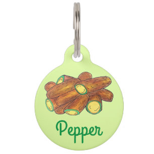 Médaillon Pour Animaux Poivrons Jalapeño Frits Poivron Vert Chaud Jalapeñ