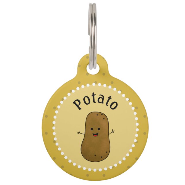 Médaillon Pour Animaux Pomme de terre joyeuse personnalisée (Devant)