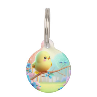Médaillon Pour Animaux Porte-clés Pastel Bloom — Charme floral pour sacs